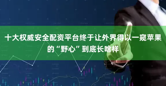 十大权威安全配资平台终于让外界得以一窥苹果的“野心”到底长啥样